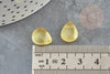 Perles cristal goutte verre jaune 10x12.5mm, x10 (G4193)