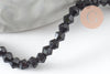 Perles cristal toupies Ă facette noir 2x3mm, x1 fil de 49cm (G4670)