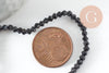 Perles cristal toupies Ă facette noir 2x3mm, x1 fil de 49cm (G4670)