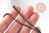 Perles cristal toupies Ă facette noir 2x3mm, x1 fil de 49cm (G4670)