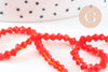 Perles cristal toupies à facette rouge transparent 3.5mm, fil de 32cm x1 (G10727)