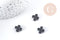Perles croix en Onyx naturelle noire 12mm,perles pierre, x5 (G8280)