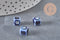 Royal Blue Ceramic Cube Beads 8mm, x5 (G11239)