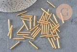20x2.5mm Metallic Gold Tube Seed Beads, Jewelry Making Costume Jewelry, x 10gr G8989