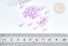 Perles de rocaille verre violet pastel 4.5mm, x 10g (G7796)