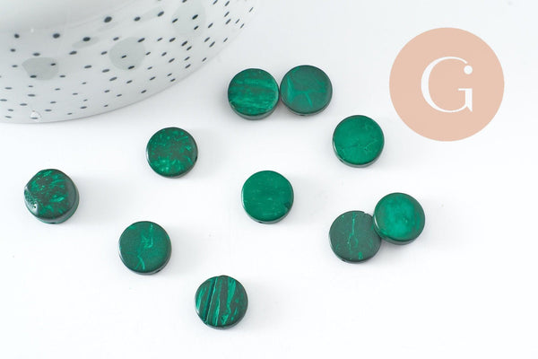 Perles disque coco vert, bois naturel,perle bois,Perle géométrique, perle ronde bois,25mm, le fil de 33 perles , x1 (G0004)