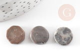 Perles disque jaspe zébré naturel beige marron 20mm,perles pierre naturelle création bijoux, perles jaspe naturel, x5 (G8270)