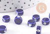Perles disque porcelaine bleue foncé 13mm, x10 (G1239)