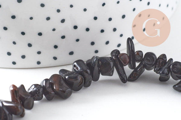 Perles en bambou de mer naturel teinté noir 3-12mm,perles imitation corail, perle coquillage, fil de 38cm, x1 (G3174)