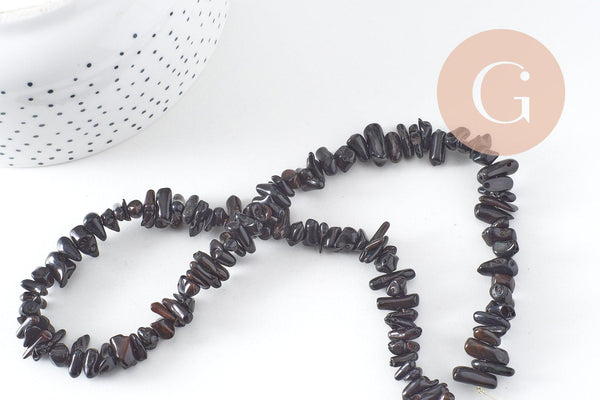 Perles en bambou de mer naturel teinté noir 3-12mm,perles imitation corail, perle coquillage, fil de 38cm, x1 (G3174)