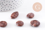 Perles en jaspe sésame zébré naturel marron, x1 fil de 38cm (G10244)