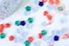 Perles étoile multicolore 8x8.5mm cristal tchèque, x50 (G5839)
