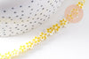 Perles fleurs verre millefiori artisanal 6.5-9mm, x1 fil de 40cm (G10493)
