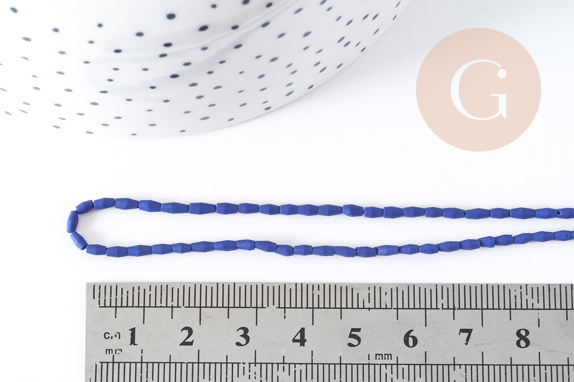 Perles grain de riz howlite naturelle bleu 2mm, perle pierre pour création de bijoux, x1 fil de 30cm (G7264)