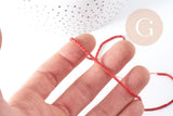 Perles heishi howlite naturelle rouge 2mm, fil de 30cm, x1 (G7266)