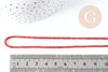 Perles heishi howlite naturelle rouge 2mm, fil de 30cm, x1 (G7266)