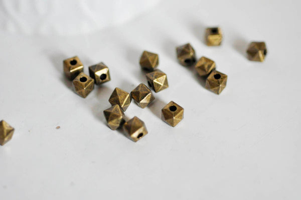 Perles hexagone zamac bronze intercalaires 4mm, x10 (G2754)