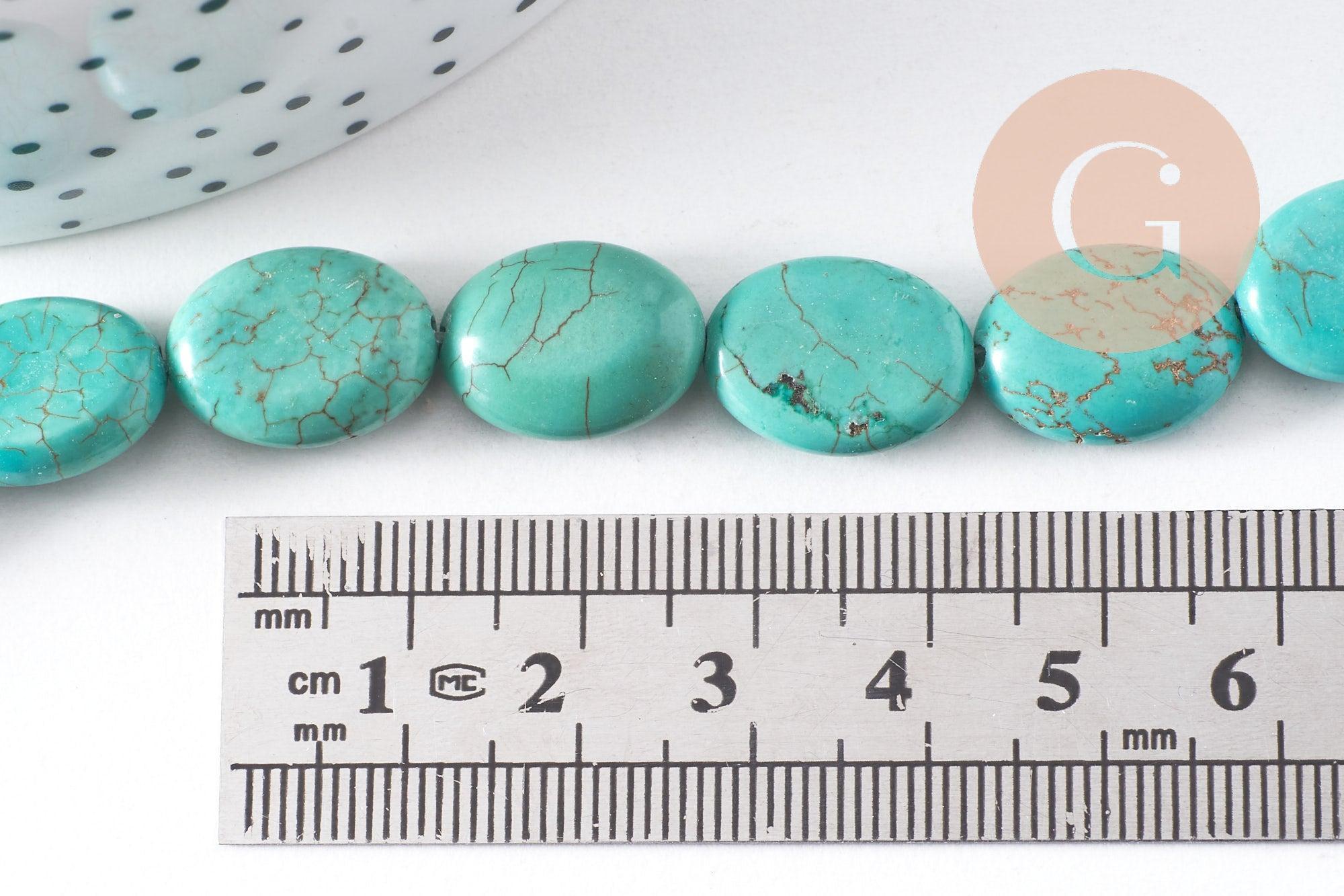 Perles howlite turquoise naturelle 12-14-16-18mm, x5 (G8192)