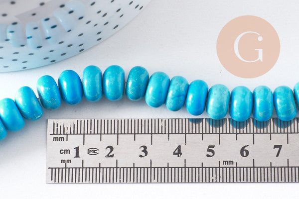 Perles howlite turquoise naturelle,perles pierre, howlite naturelle, perle turquoise,12-14-16-18mm, X5 (G8192)