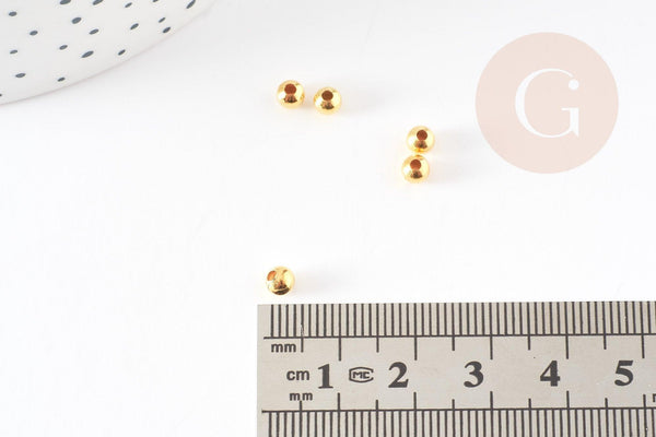 Perles intercalaires Dorées, perles dorées, perle intercalaire, fer doré, 4mm, x 10gr G1352