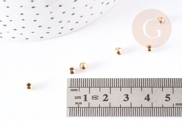 Perles intercalaires acier Doré, fournitures créatives, perles dorées, acier inoxydable, 4x3.5mm, x100 (9gr) G4471