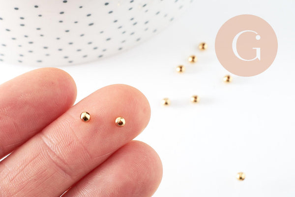 Perles intercalaires acier inoxydable Doré 3mm, x10 / x100 (G2306)