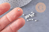 Perles intercalaires argentées,perles argent, métal argenté, 3mm-, x 5Gr (G1322)