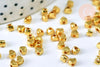 Perles intercalaires facettées doré cœur 3.5mm, perles doreés, x50 (G5577)