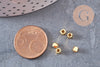 Perles intercalaires facettées laiton argenté ou doré, 3x3mm, x50 (G9906)