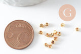 Perles intercalaires facettées zamac doré 2.5mm, x50 (G9831)