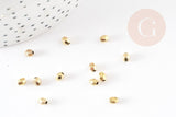 Perles intercalaires facettées zamac doré 4x3.5mm, x50 (6.5gr) (G1547)