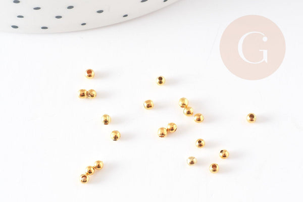 Perles intercalaires fer doré 2mm, x10gr (G2444)