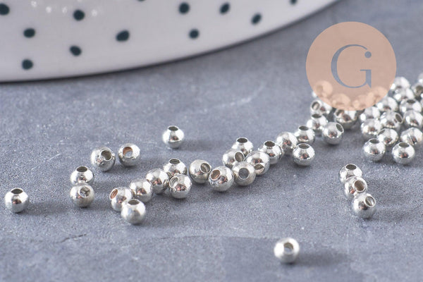 Perles intercalaires fer platine 3mm, x10gr (G2603)