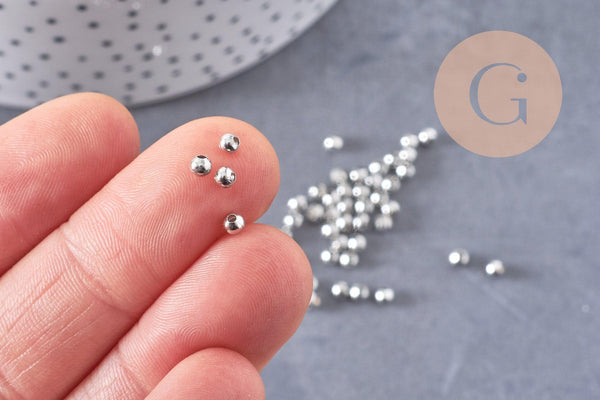 Perles intercalaires fer platine 3mm, x10gr (G2603)