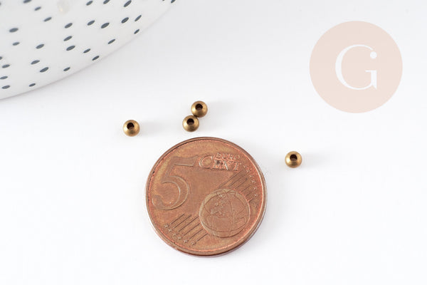 Perles intercalaires laiton brut 3mm, x100 (7.6gr) (G1685)