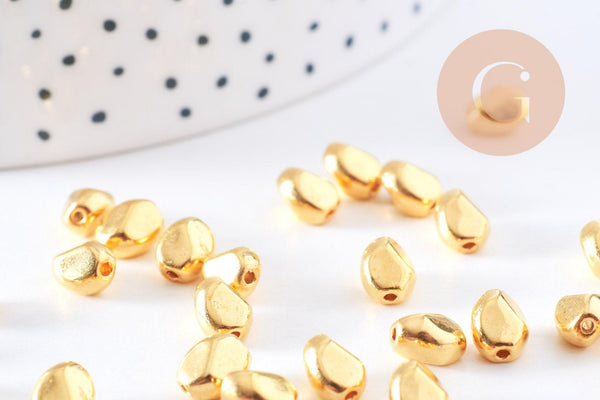 Perles intercalaires nuggets zamac doré vieilli 6x5mm, x40 (G10686)