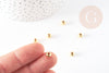Perles intercalaires rondes laiton doré 18k 6mm, x10 (G1199)