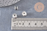 Perles intercalaires tube argent vieilli 7mm x10, (G1438)