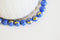 Perles jade bleu foncé et or perles rondes jade mashan bleu, bijou pierre naturelle,8mm, fil de 40cm G3881