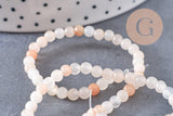 Perles jade naturel rose pâle4mm, x1 fil de 37cm (G3858)