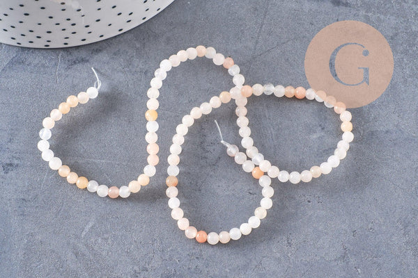 Perles jade rose pâle, perles rondes, jade rose, pierre naturelle, jade naturel, pierre naturelle, fil de 80 perles, 4mm, x1 (G3858)