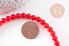 Perles jade rouge, fourniture créative, perles rondes, jade rouge, pierre naturelle,6mm,Le fil de 40cm, x1 (G1783)