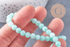 Perles jade turquoise, perles rondes,pierre naturelle jade, fils de 33cm 6mm x1 (G0464)