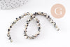 Perles jaspe dalmatien naturelle 4mm, x1 fil de 24cm (G0326)
