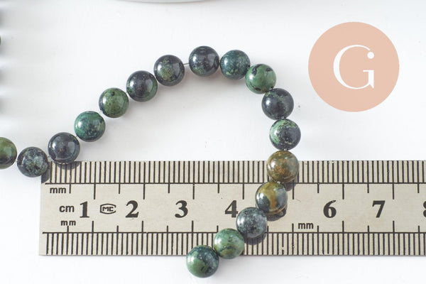 Perles jaspe karamba vert,jaspe gris,perle jaspe verr,perles pierres, jaspe naturel,6mm, fil de 30 perles, X1 (G3800)