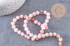 Perles jaspe rose Fleur de cerise naturel 8mm, x1 fil de 38cm (G3845)