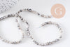 Perles jaspe sésame blanc, jaspe bleuté,pierre naturelle,perle facettée,perles pierre,jaspe naturel, le fil de 90,4mm, x1 (G1641)