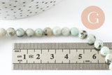 Perles jaspe sésame, jaspe bleuté,pierre naturelle,perles jade,jaspe naturel, 6mm, fil de 60perles , X1 (G3802)