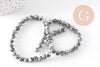 Perles jaspe sésame, pierre naturelle, perles jade, jaspe sésame naturel, fil de 60,6mm, x1 (G2824)