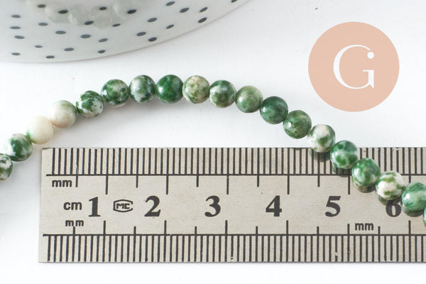 Perles jaspe vert naturel, jaspe bleuté, pierre naturelle, jaspe naturel, 4mm, fil de 38cm, x1 (G4071)